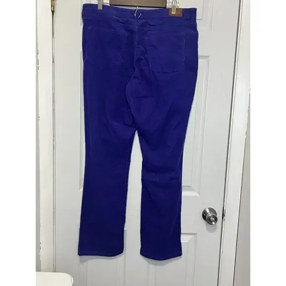 Lands' End Women’s Blue Mid Rise Straight Leg Corduroy Pants Size 14 (36/31) EU‎ - Picture 4 of 13